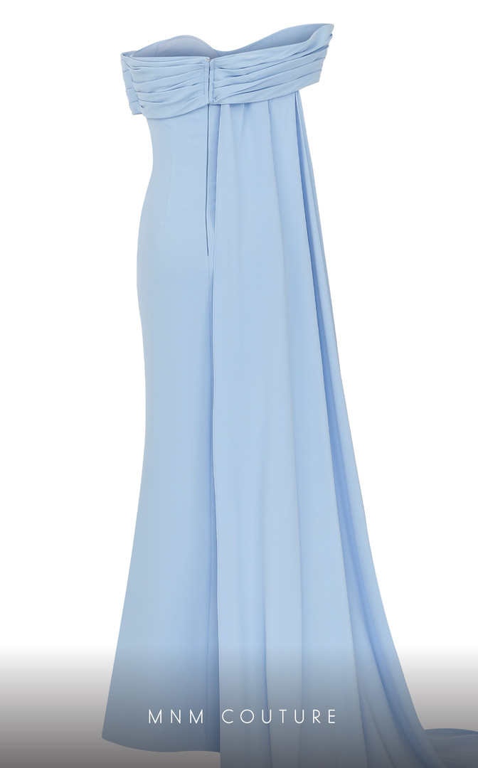 MNM Couture 2718 Crepe Ruched One-Shoulder Draping Dress