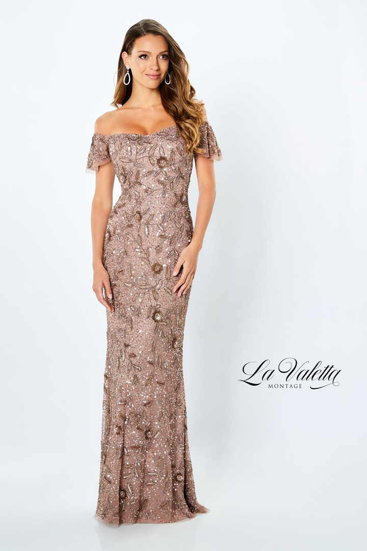 La Valetta by Mon Cheri LV22103 Beading Jersey Long Dress