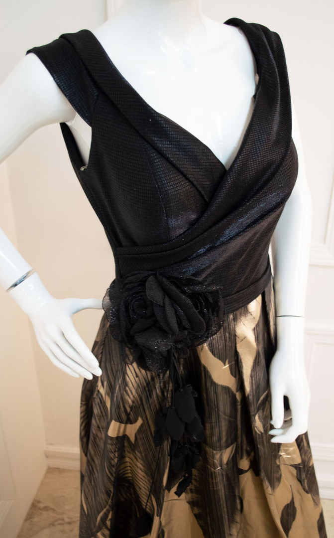 MNM Couture F4447 Shimmering Sleeveless V-neck Long Dress