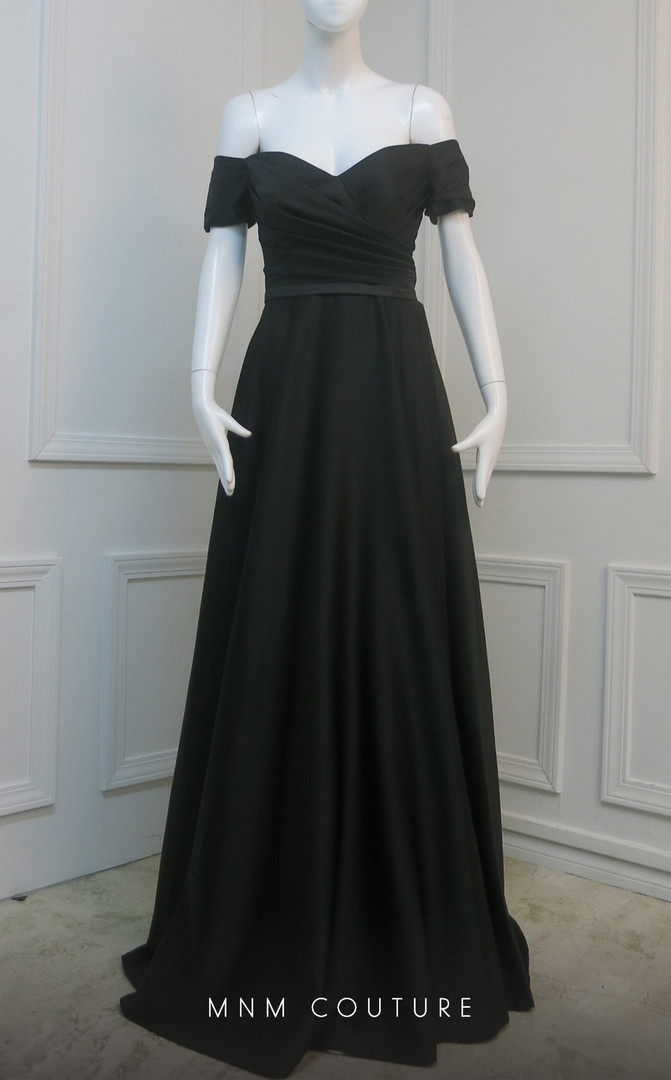 MNM Couture F6365 Sweetheart Neck Off Shoulder Long Dress