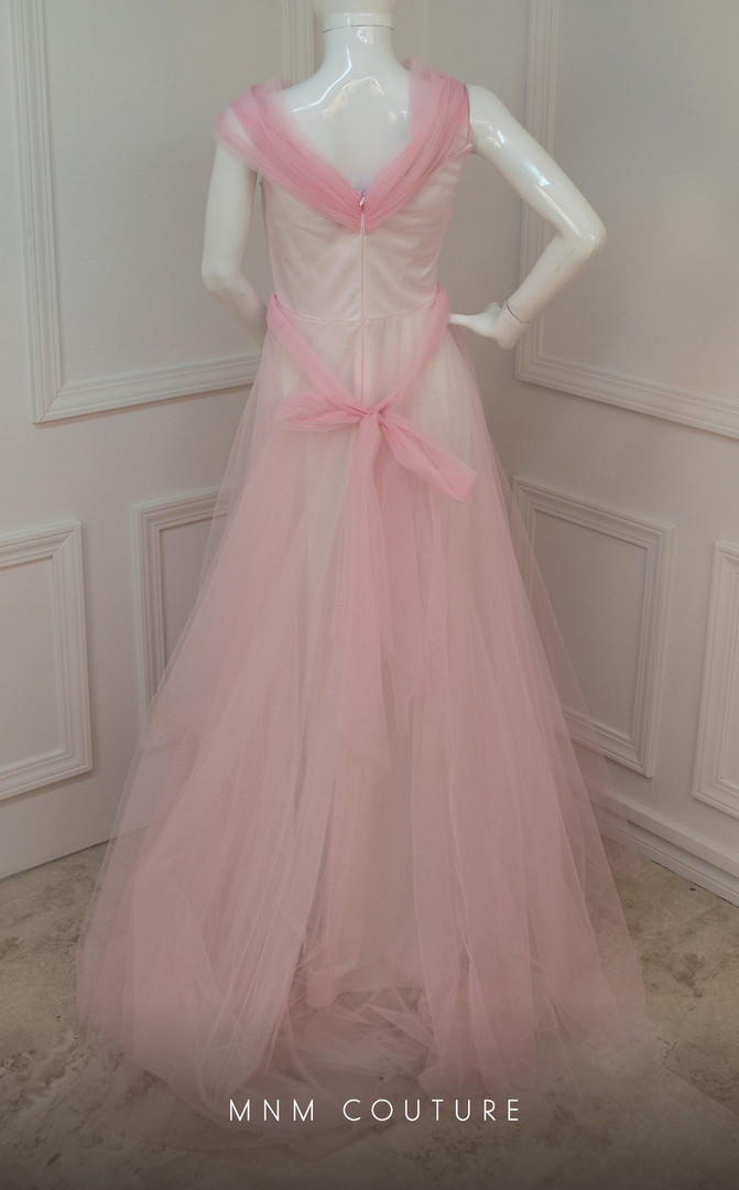 MNM Couture F4476 Short Sleeves Off Shoulder Long Dress