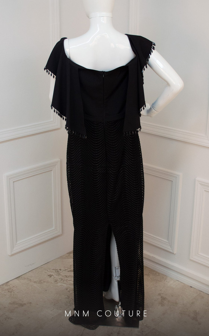 MNM Couture F4901 Sweetheart Neck Cap Sleeve Long Dress