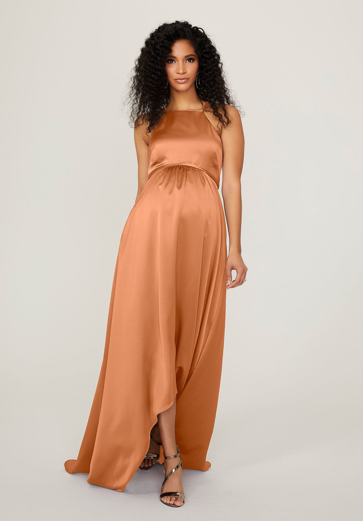 Morilee Bridesmaid 14101 Silky Satin Maternity Long Dress