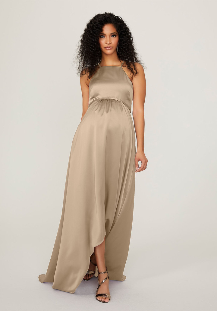 Morilee Bridesmaid 14101 Silky Satin Maternity Long Dress