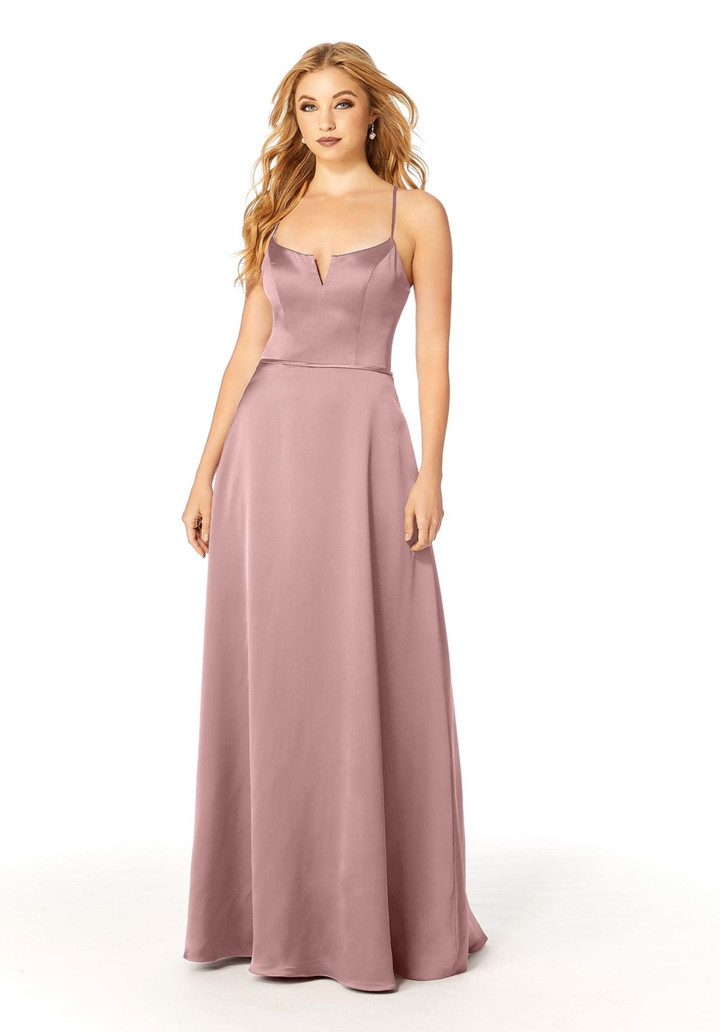 Morilee Bridesmaid 21806 Silky Satin Scoop Neck Long Dress