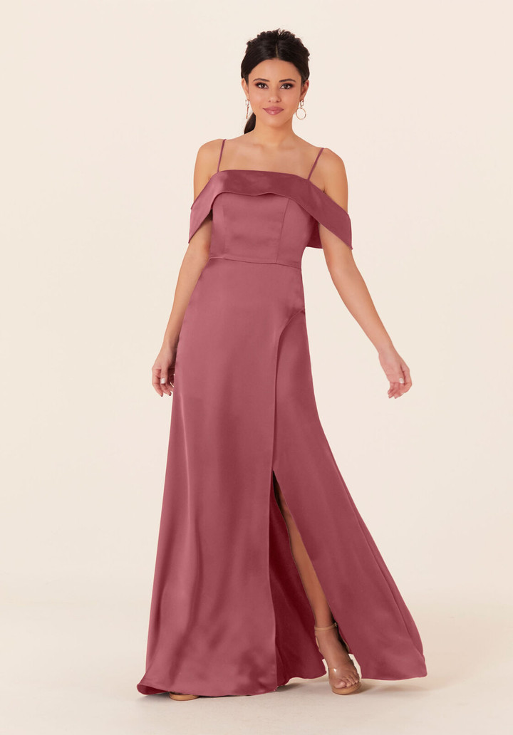 Morilee Bridesmaid 21827 Luxe Satin Off Shoulder Long Dress