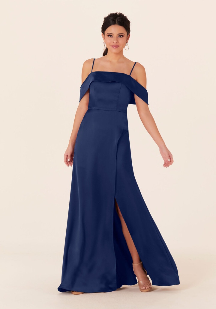 Morilee Bridesmaid 21827 Luxe Satin Off Shoulder Long Dress