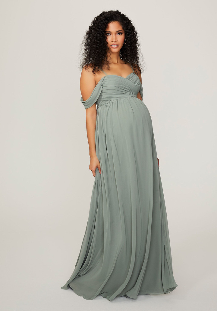 Morilee Bridesmaid 14103 Off Shoulder Maternity Long Dress