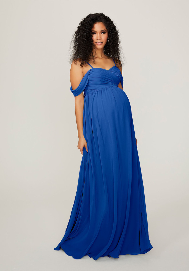 Morilee Bridesmaid 14103 Off Shoulder Maternity Long Dress