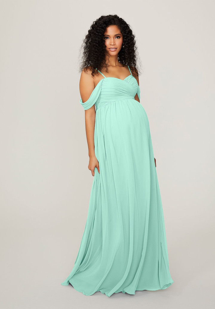 Morilee Bridesmaid 14103 Off Shoulder Maternity Long Dress