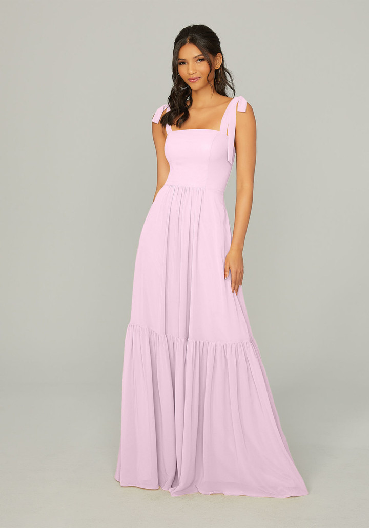 Morilee Bridesmaid 21753 Chiffon Straps Sleeves Long Dress