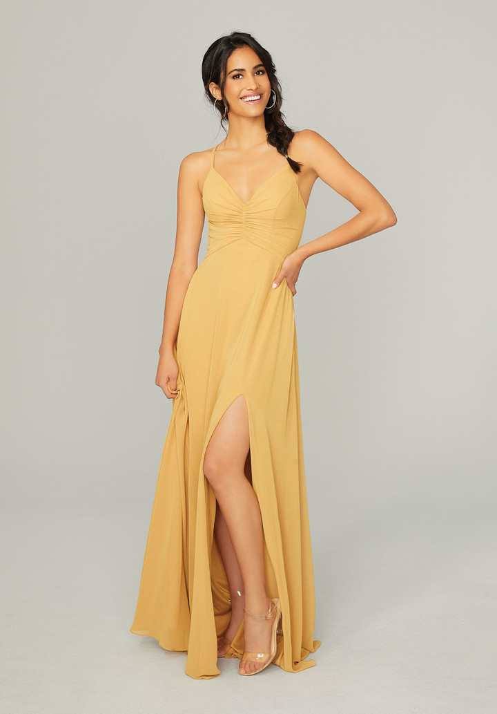 Morilee Bridesmaid 21755 Chiffon Spaghetti Straps Dress