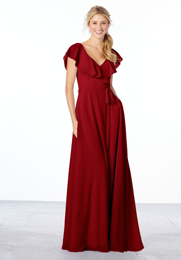 Morilee Bridesmaids 21657 Chiffon Cap Sleeves Long Dress Morilee Bridesmaids 21657 Chiffon Cap Sleeves Long Dress