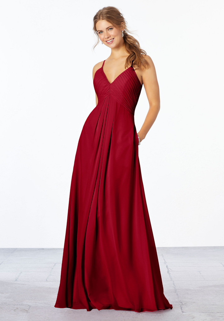 Morilee Bridesmaid 21658 Chiffon Sleeveless V-neck Dress