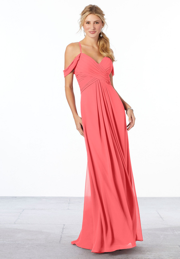 Morilee Bridesmaid 21671 Chiffon Cap Sleeves A-Line Dress