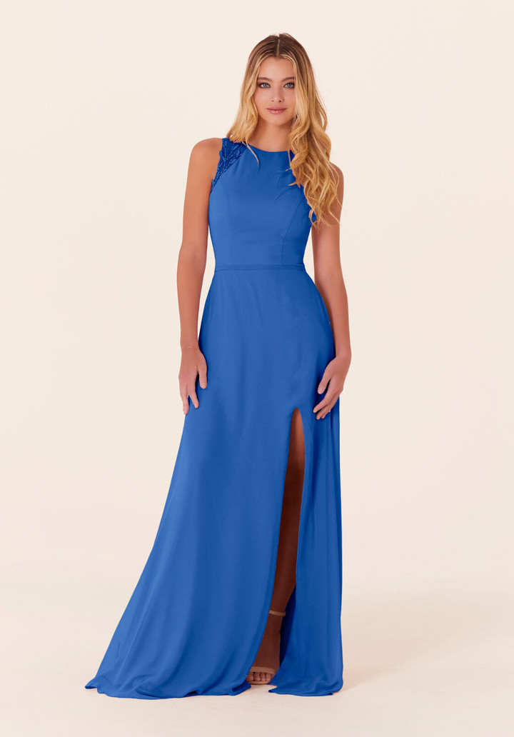 Morilee Bridesmaid 21826 Chiffon Jewel High Neck Long Dress