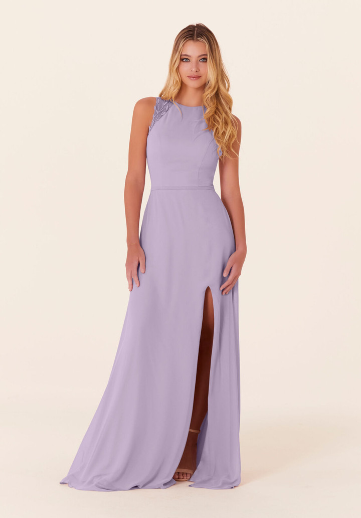 Morilee Bridesmaid 21826 Chiffon Jewel High Neck Long Dress