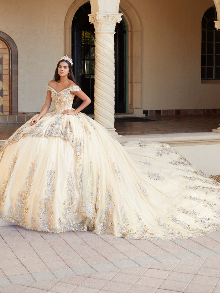 House of Wu 26058 Lace Tulle Off the Shoulder Long Ballgown