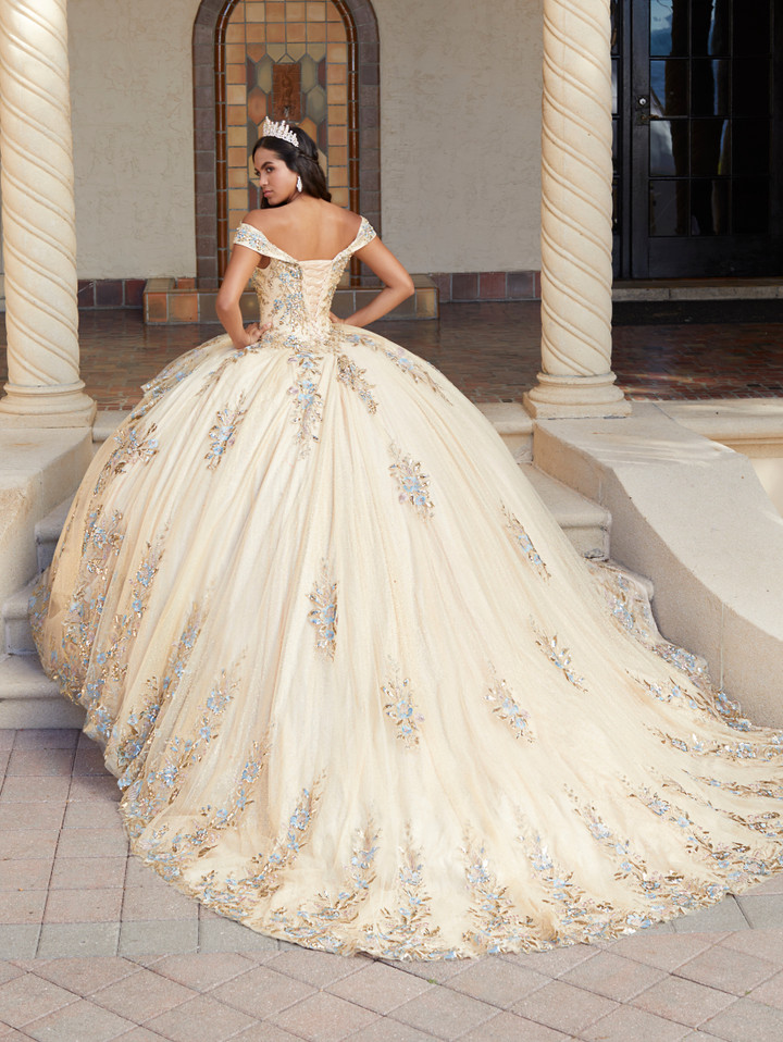 House of Wu 26058 Lace Tulle Off the Shoulder Long Ballgown
