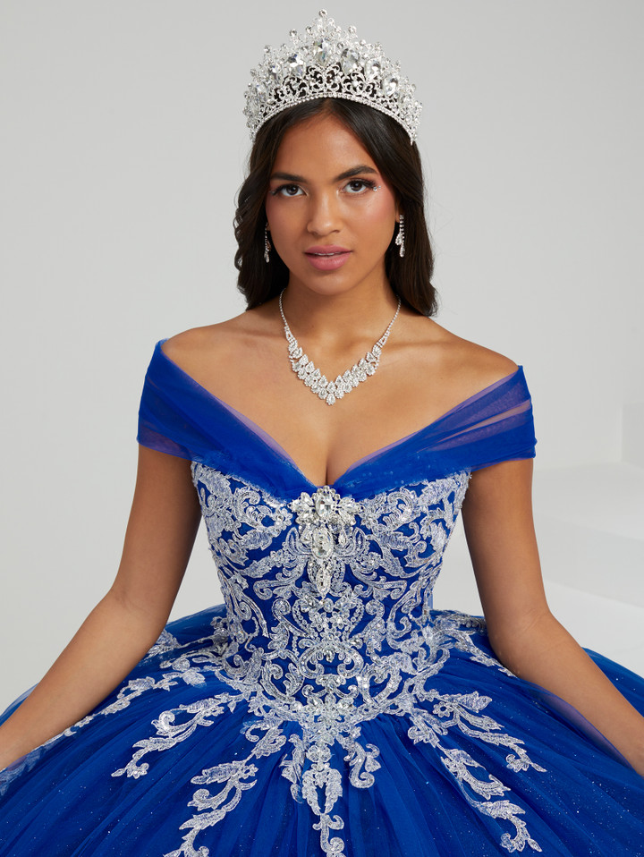 House of Wu 56481 Lace Tulle Sweetheart Neck Long Ballgown