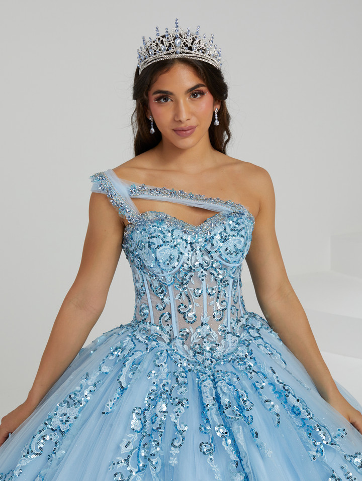 House of Wu 56476 Lace Tulle Sweetheart Neck Long Ballgown