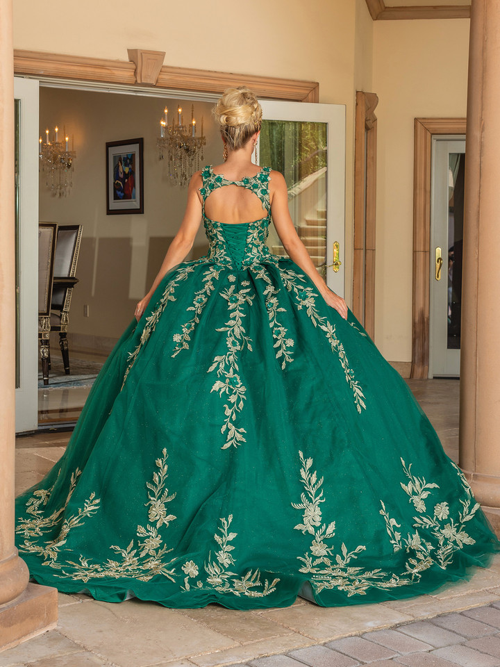 Dancing Queen 1755 V-neck Sleeveless Quinceanera Ballgown