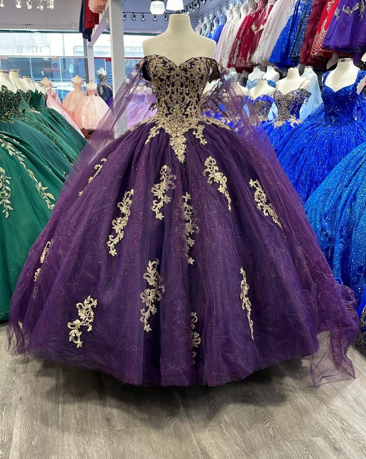 Dancing Queen 1740 Off Shoulder Sweetheart Neck Ballgown