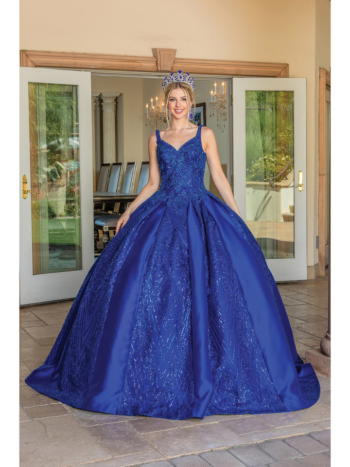 Dancing Queen 1680 V-neck Sleeveless Quinceanera Ballgown