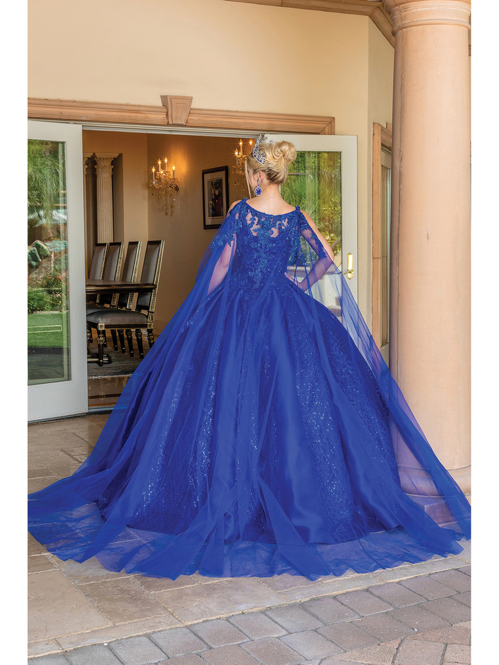 Dancing Queen 1680 V-neck Sleeveless Quinceanera Ballgown