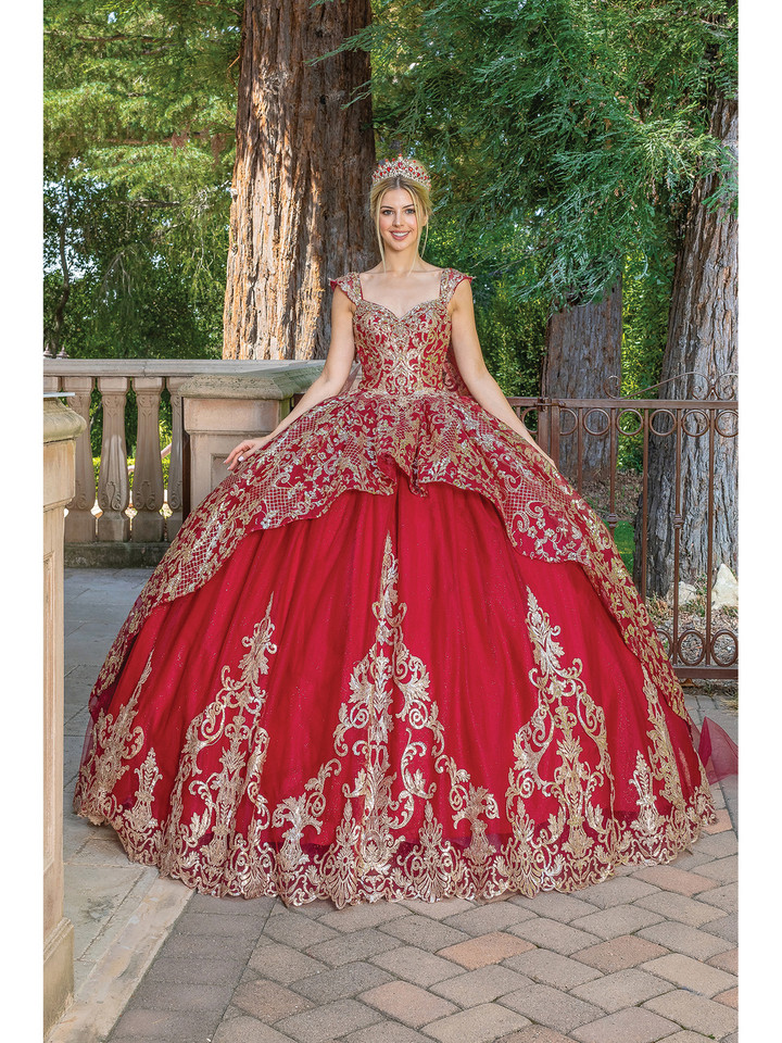 Dancing Queen 1670 Sweetheart Neck Cap Sleeve Ballgown