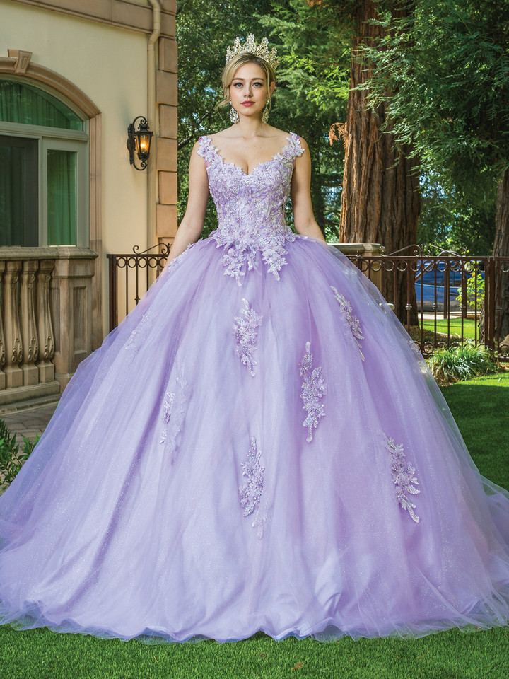 Dancing Queen 1597 V-Neck Sleeveless Embroidery Ballgown