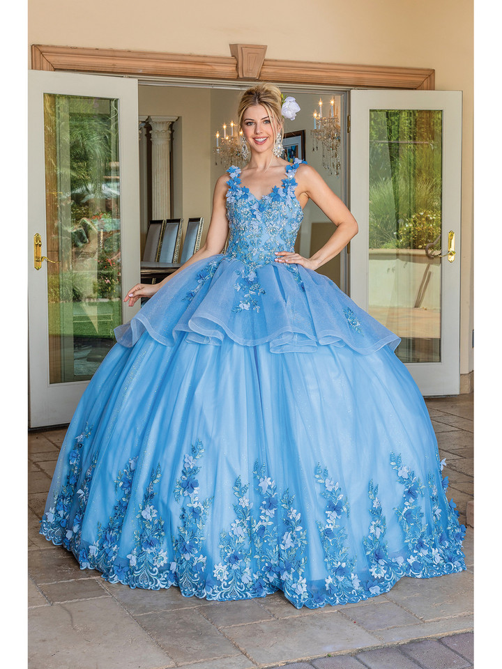 Dancing Queen 1583 V-Neck Rhinestones Embroidery Ballgown