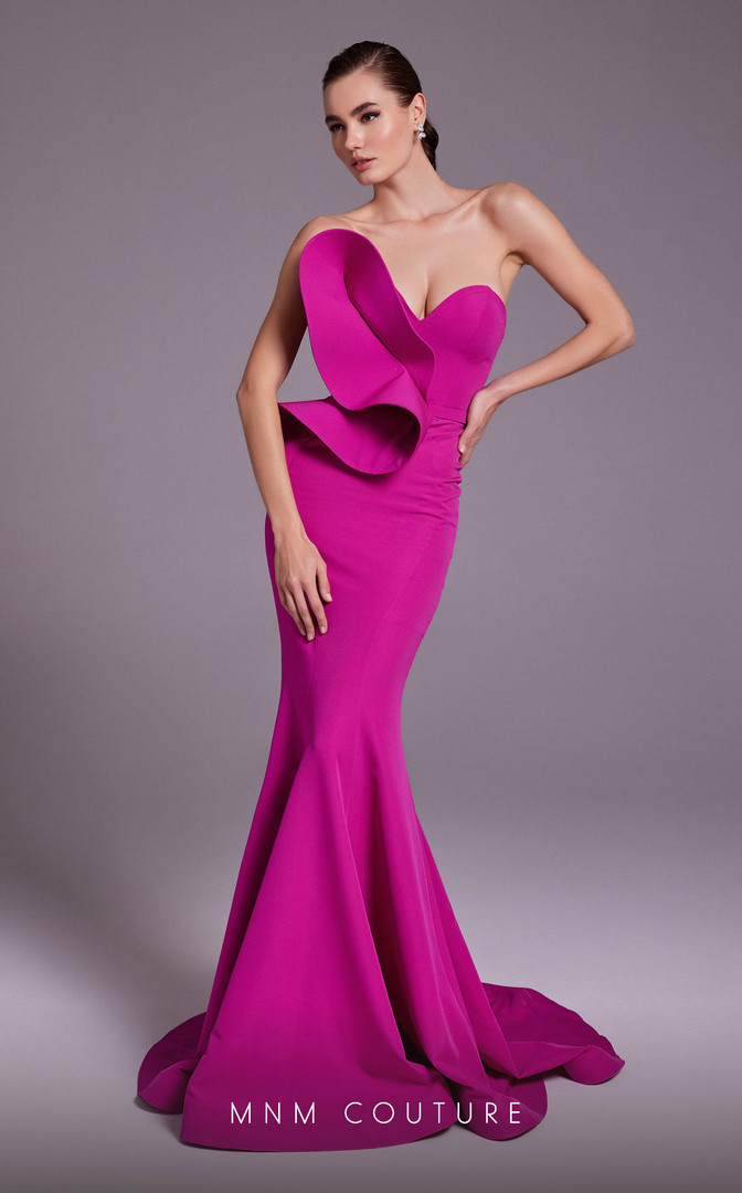 MNM Couture N0548 Crepe Sweetheart Neck Strapless Long Dress