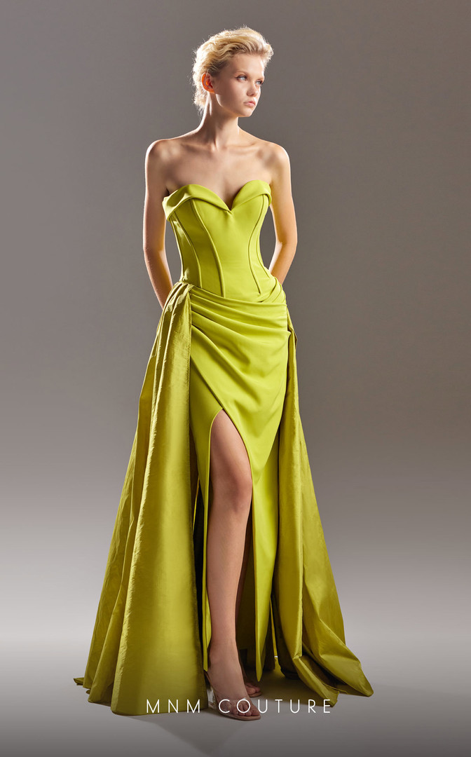 MNM Couture G1534 Crepe Sweetheart Neck Strapless Long Dress
