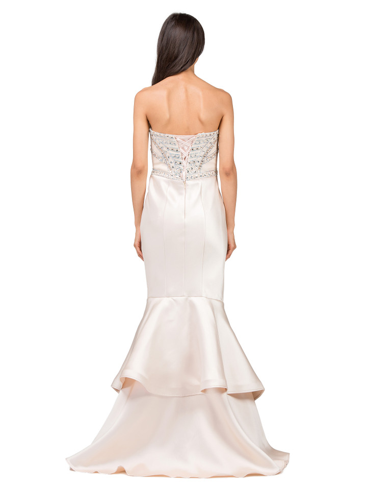 Dancing Queen 9917 Beaded Sweetheart Neck Strapless Dress
