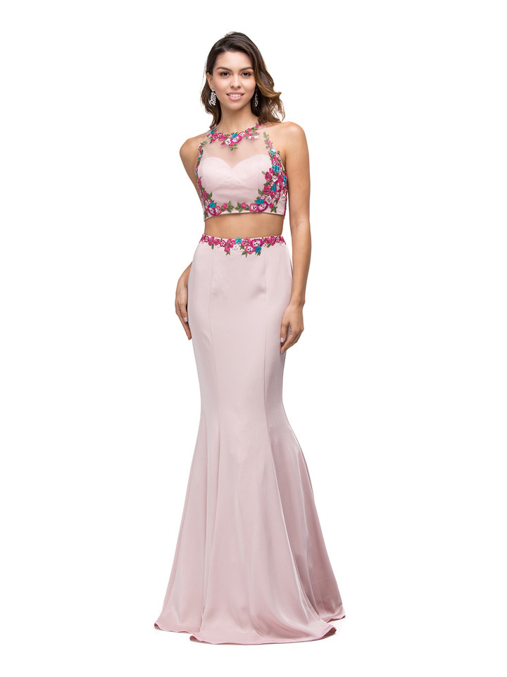 Dancing Queen 9778 Floral Two-piece Sleeveless Long Dress