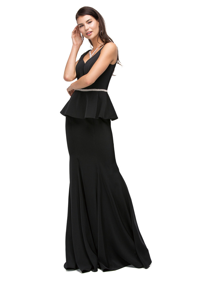 Dancing Queen 9750 Jewel Encrusted V-Neck Sleeveless Dress