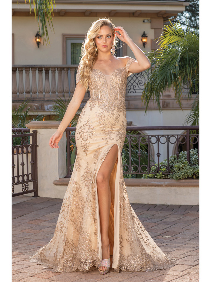 Dancing Queen 4332 Off Shoulder Sweetheart Neck Long Dress