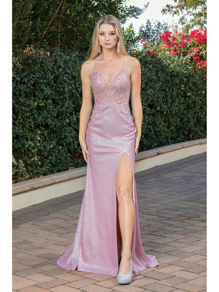 Dancing Queen 4313 Jersey Sleeveless V-Neck Sheath Dress