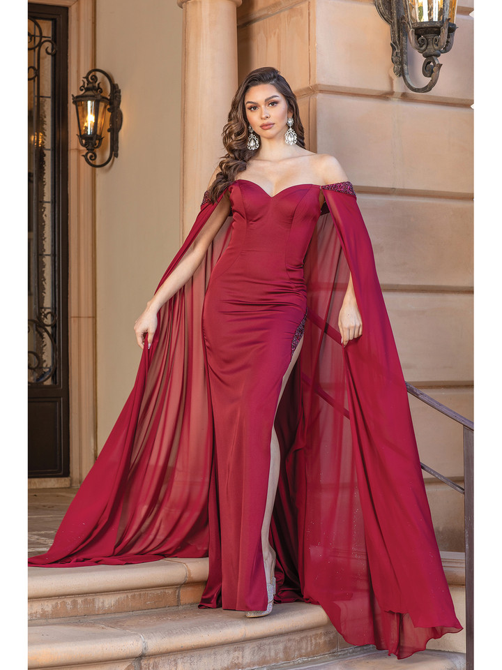Dancing Queen 4306 Off Shoulder Sweetheart Neck Long Dress