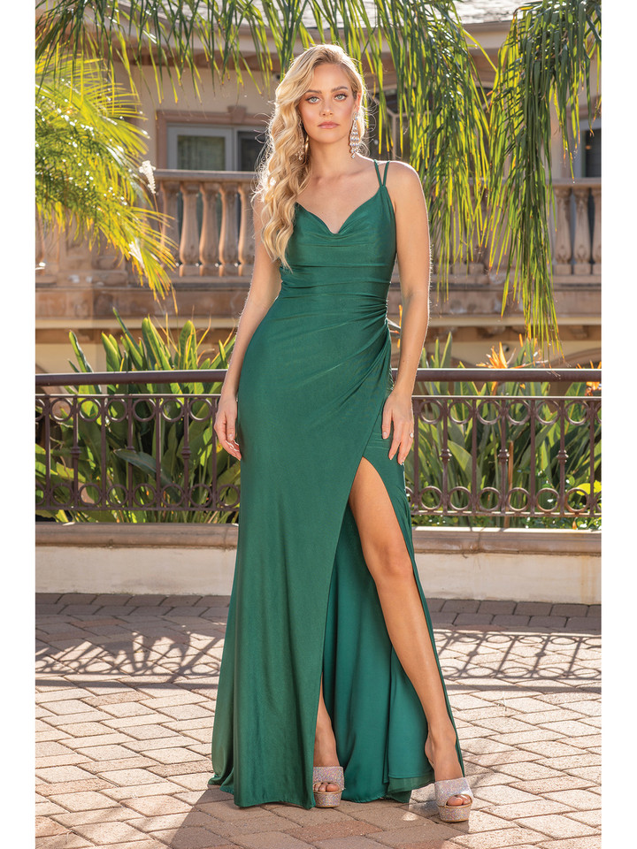 Dancing Queen 4305 Cowl Neck Double Spaghetti Straps Dress