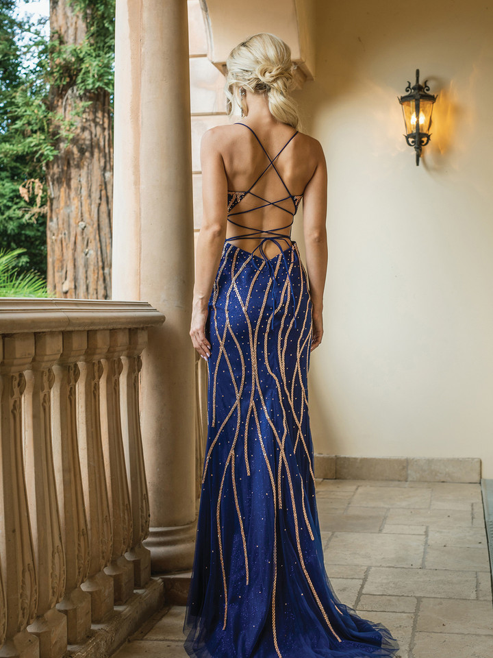 Dancing Queen 4225 Sleeveless Spaghetti Straps V-Neck Dress