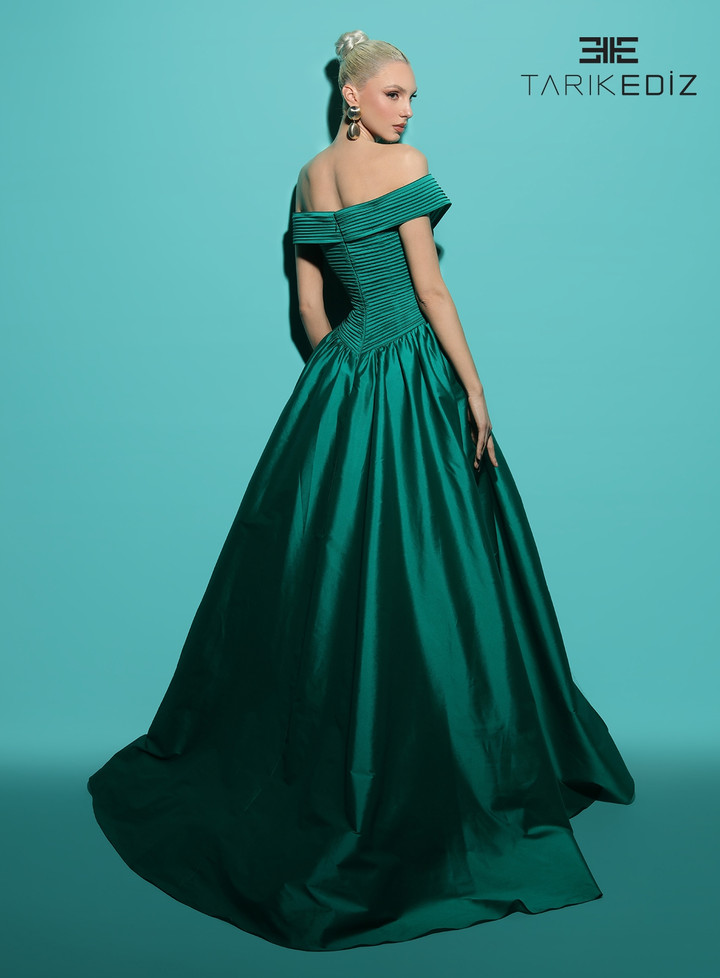 Tarik Ediz 98432 Off Shoulder Bluebonny Dress