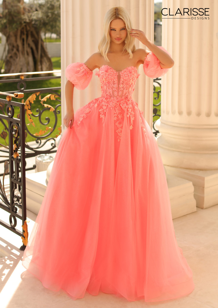 Clarisse 810721 Tulle Strapless Sweetheart Neck Ballgown