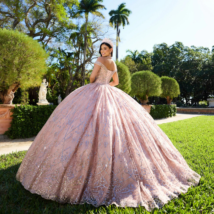 Princesa by Ariana Vara PR30132 Sequins Glitter Tulle Gown