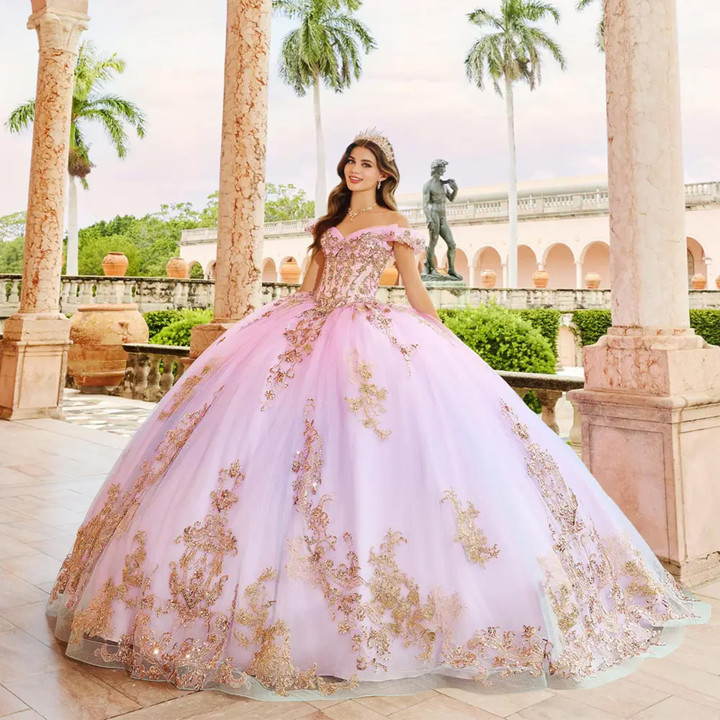 Princesa by Ariana Vara PR30152 Sequins Off Shoulder Gown