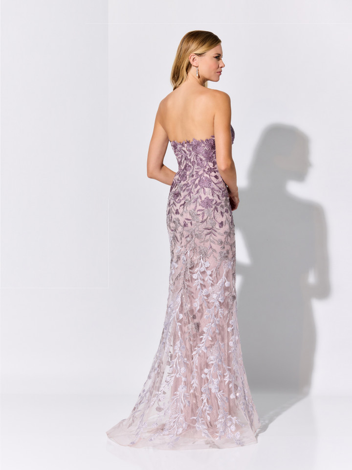 Ivonne D by Mon Cheri ID316 Embroidered Tulle Net Long Dress