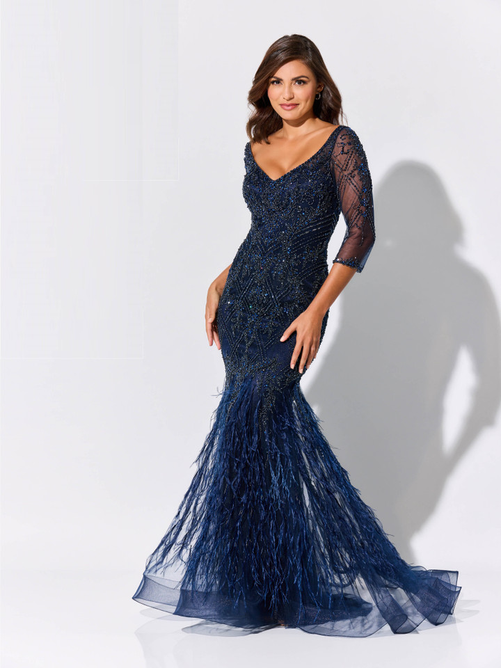 Ivonne D by Mon Cheri ID318 Embroidered Tulle Net Long Dress