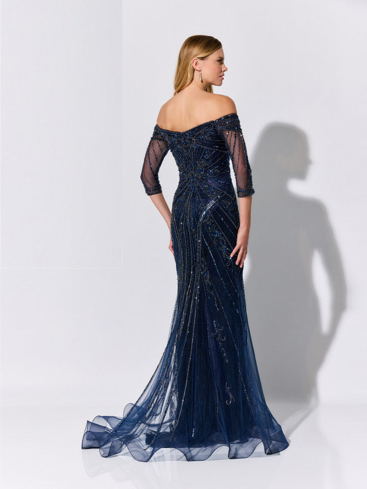 Ivonne D by Mon Cheri ID320 Embroidered Tulle Net Long Dress