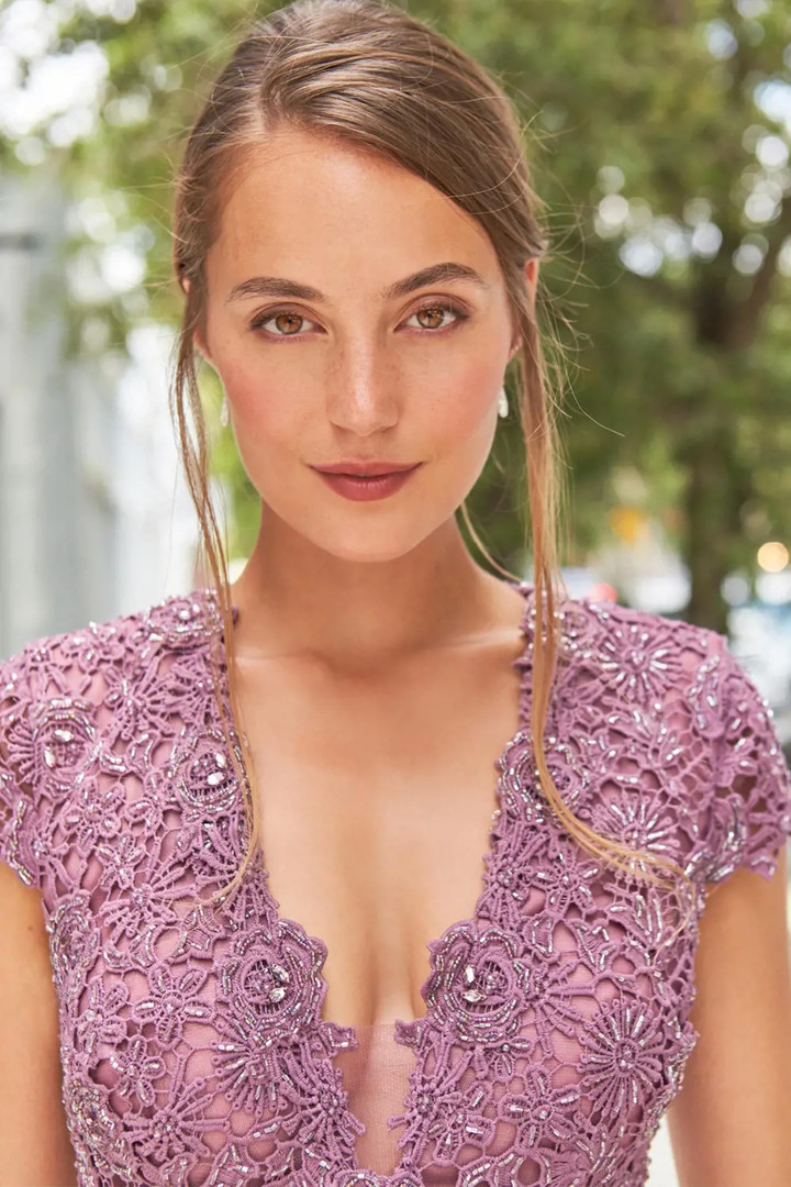 Montage by Mon Cheri 120912 Venise Lace Cap Sleeve Dress